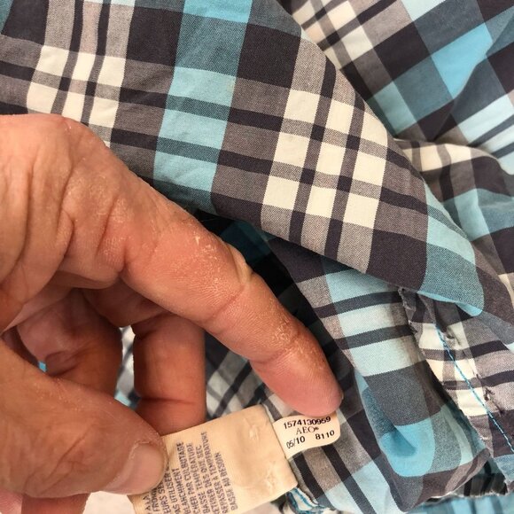 American Eagle Outfitters Mens Button Down Shirt Medium Blue Plaid Long Sleeves - Picture 8 of 11